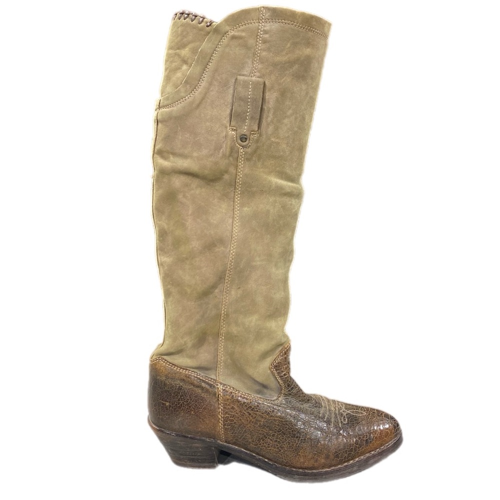 All Saints Spitalfields Leather Boots 40 Tall Slouch Boho